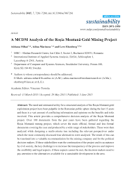 Pdf A Mcdm Analysis Of The Rosia MontanÄƒ Gold Mining Project