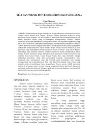 Check spelling or type a new query. Pdf Kiat Dan Teknik Penulisan Skripsi Bagi Mahasiswa