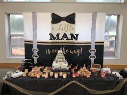 Black And Gold Little Man Dessert Table Gold Baby Shower Boy Little Gentleman Baby Shower Decorations Airplane Baby Shower
