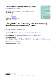 We are a sharing community. Pdf Employability In The 21st Century Complex Interactive Problem Solving And Other Essential Skills