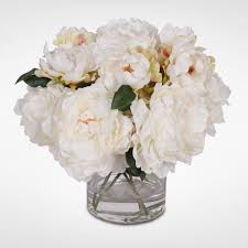The top countries of supplier is china, from. Cream White Silk Peonies With Faux Water In A Glass Vase