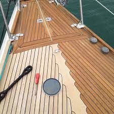 Cleaning The Teak On My Yacht Looks Stunning Well For At Least A Few Months Before You Have To Do It Again P Boat Interior Wooden Boats Boat Design