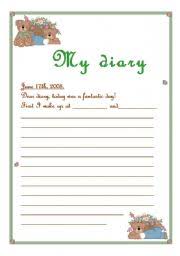 my diary esl worksheet by katia del pilar