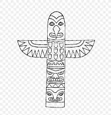 Totem Pole Coloring Book Indigenous Peoples Of The Americas Drawing Png 600x849px Totem Pole Art Black