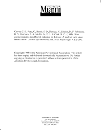 Many of us talk about the emotional toll cancer has taken on our relationships. Pdf How Coping Mediates The Effect Of Optimism On Distress A Study Of Women With Early Stage Breast Cancer