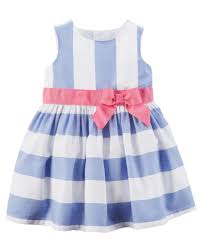 Carters Girls Easter Dress 12 Months Blue Stripe Want Additional Info Click On The Image It Is Newborn Girl Dresses Girls Striped Dress Dresses Kids Girl