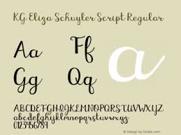 .eliza schuyler script font subfamily identification: Kg Eliza Schuyler Script Font Kgelizaschuylerscript Font Kg Eliza Schuyler Script Version 1 001 Font Ttf Font Handwriting Font Fontke Com