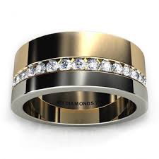 Aramis Men S Diamond Two Tone Ring 0 40 Carats Mens Rings Wedding Diamond Mens Diamond Jewelry Wedding Rings