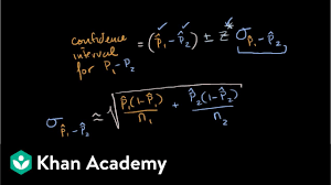Confidence Intervals For The Difference Between Two Proportions Video Khan Academy