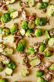 Toss the roasted brussels sprouts with the crispy bacon and toasted pine nuts. Honey Mustard Roasted Brussels Sprouts All The Healthy Things