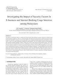 Such families would do well to resolve these embarrassingly contentious issues privately. Pdf Investigating The Impact Of Security Factors In E Business And Internet Banking Usage Intention Among Malaysians
