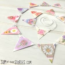 To keep pleats even, pin left and right sides first. Upcycled Greeting Card Bunting Sum Of Their Stories Craft Blog