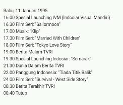 Check spelling or type a new query. Info Tv Indonesia Jadwal Acara Indosiar Saat Pertama Kali Diluncurkan 11 Januari 1995 Sebelum Ada Azab Dan Lida Nemu Di Salah Satu Grup Facebook