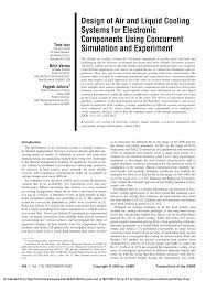 Pdf Design Of Air And Liquid Cooling Systems For Electronic Components Using Concurrent Simulation And Experiment