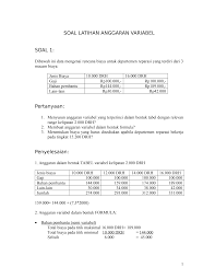 Menyusun anggaran variabel dalam bentuk formula. Https Pdfcoffee Com Download Soal Latihan Anggaran Variabel Pdf Free Html