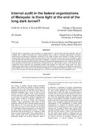 Pdf Internal Audit In The Federal Organizations Of Malaysia Is There Light At The End Of The Long Dark Tunnel
