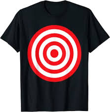 Amazon Com Print On Front Back Bullseye Target Bulls Eye Red White T Shirt Clothing Shoes Jewelry