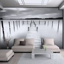 Bild Fototapete Tapeten Tapete Grau Poster Nebel Wasser Steg Natur 2655 P4 Tapete Grau Fototapete Tapeten