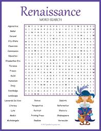 A Fun Word Search To Use When Studying A Unit On The Renaissance There Are 30 Vocabulary Words To Search For Learning Italian Middle School School Worksheets