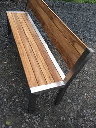 Teakedelstahl Gartenbank Bank Edelstahlbank Holzbank Garten Terrasse Mobel Banke Ebay Garden Chairs Design Stainless Steel Bench Wooden Garden Benches