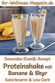 Proteinshake Mit Banane Und Skyr Eiweissshake Rezept Zum Abnehmen Eiweissshake Rezept Eiweissshake Rezepte Abnehmen