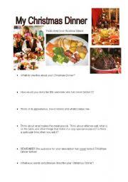 This meal can take place any time from the evening of christmas eve to the evening of christmas day itself. English Worksheets Descriptive Writing Christmas Dinner