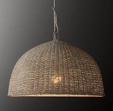Seagrass Market Wide Pendant Whitewashed Natural Pendant Lighting Dining Room Dining Room Light Fixtures Wood Light Fixture