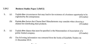 Kcse Business Studies Paper 2 2018 With Marking Scheme Muthurwa Com Business Studies Marking Scheme Question Paper