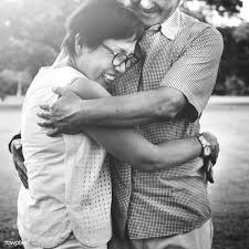 Black And White Kids Hugging Each Other Senior Asian Couple Hugging Each Other Free Image By Rawpixel Com Hugging Couple Couples Couples Caring