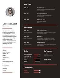 Red And Black Programmer Infographic Resume Infographic Resume Infographic Resume Template Resume