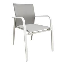 Chaise longue aluminium jardin extérieur chaise pliante inclinable parasol noir nouveau. Fauteuil De Jardin Nice En Aluminium Blanc Gris Et Textilene Couleur Taupe Chaises Fauteuils Bancs Exterieurs Pier Import