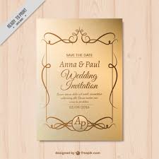 Einladungskarten hochzeit download auf freeware.de. Goldene Hochzeit Einladung Mit Ornamenten Kostenlose Vektor