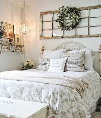 Love This Antique Farmhouse Bedroom The Window Piece And Wreath Above The Bed Is A Great Focal Poin Above Bed Decor Country Chic Bedroom Master Bedrooms Decor
