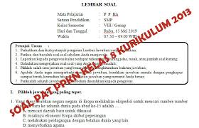 Soal Dan Kunci Jawaban Pat Ppkn Smp Kelas 8 Kurikulum 2013 Tahun Pelajaran 2018 2019 Didno76 Com