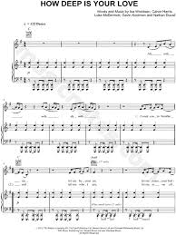 Calvin Harris How Deep Is Your Love Sheet Music In E Minor Transposable Download Print Sku Mn0153710