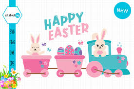 Download Easter Bunny In Train Graphic By All About Svg Creative Fabrica PSD Mockup Templates