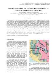 Sebanyak 37 spesis telah dijumpai di sabah, 21 spesis direkodkan di semenanjung malaysia dan 10 spesis. Pdf Velocity Structure And Earthquake Relocations At Central Peninsular Malaysia Region