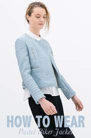 How To Wear Pastel Biker Jacket Collage Vintage Fashion Moto Jacket Outfit How To Wear