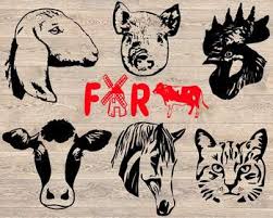 Download Farm Animals Silhouette Svg Cut Layer Cow Horse Cat Goat Pig Rooster 857s
