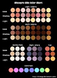 skin colors palette art skin color palette skin color chart