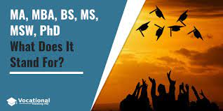 This ms is only used for your ping. Ma Mba Bs Ms Msw Phd What Does It Stand For
