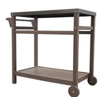 Movable Dining Cart Table with Double Shelves, Food Delivery ...