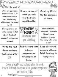 Check spelling or type a new query. Homework Menus For The Entire Year Editable Kindergarten Homework Menu Kindergarten Homework Fun Homework