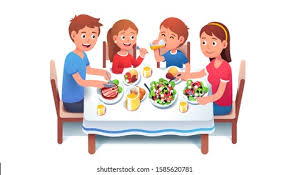 Download it free and share it with more people. Family Having Dinner Meal Together Home Stock Vector Royalty Free 1585620781
