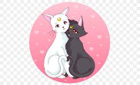 Artemis is the white cat companion to minako aino. Kitten Whiskers Black Cat Luna Sailor Moon Png 500x500px Watercolor Cartoon Flower Frame Heart Download Free