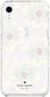 Discover kate spade new york's phone cases collection. Amazon Com Kate Spade New York Hollyhock Case For Iphone Xr Protective Hardshell Hollyhock Cream Blush Crystal Gems Clear Ksiph 108 Hhccs