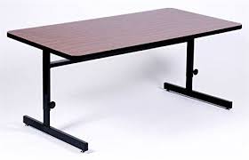High Pressure Adjustable Height Computer Table 24 In X 60 In Cherry Training Tables Height Adjustable Computer Table Computer Station