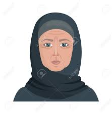 Young islamic woman cartoon vector character | graphicmama. An Old Woman In A Hijab Elderly Muslim Woman Vector Illustration Royalty Free Cliparts Vectors And Stock Illustration Image 139173619