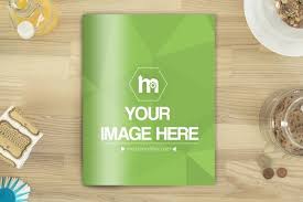 Online Magazine Cover Mockup Generator Scene A Blank Magazine Or Brochure Lying On A Kitchen Desk Surface Upload Your Own Magazi Brochure Mockup Paper Mockup