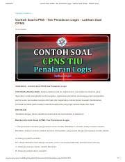 Tentunya, dengan mengetahui kemampuan logika seseorang dari pelaksanaan tes, maka akan bisa ditarik kesimpulan berkualitas atau tidaknya peserta tes tersebut.untuk itulah dibutuhkan contoh soal. Contoh Soal Cpns Tes Penalaran Logis Latihan Soal Cpns Reader View Pdf Contoh Soal Cpns Tes Penalaran Logis Latihan Soal Cpns Reader View Course Hero